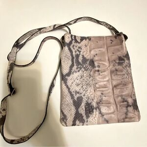 Nardelli Crossbody leather purse bag satchel made in Italy snake skin 7x8.5